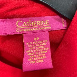 Catherine Malandrino Red Ruffle Sleeve Dress Size 4P
